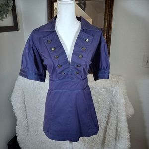 TORRID NAVY BLOUSE SZ.2X EUC